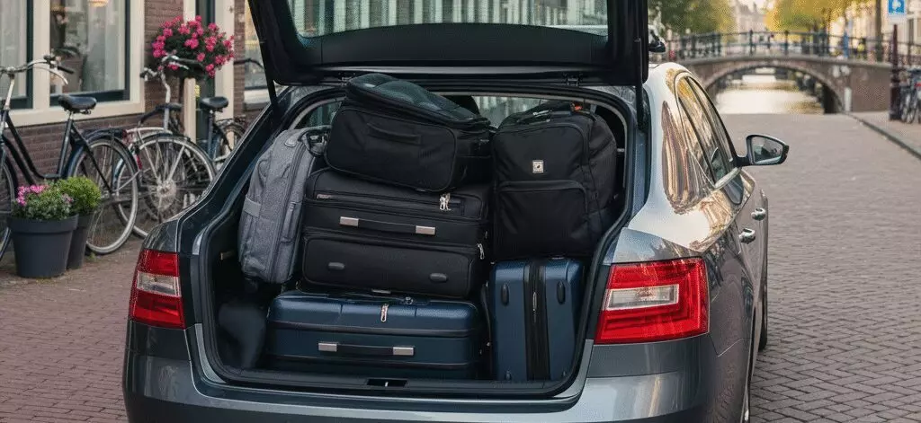 Benieuwd hoeveel koffers je mag meenemen in een standaard taxi naar Schiphol? Benieuwd hoeveel koffers je mag meenemen in een standaard taxi naar Schiphol?