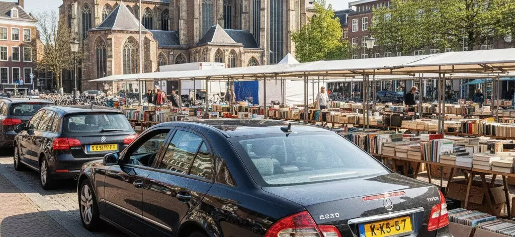 Boeken en platen struinen op markten bij Grote Kerk plein in Den Haag. Locatie, bereikbaarheid en parkeren rondom Grote Kerk plein