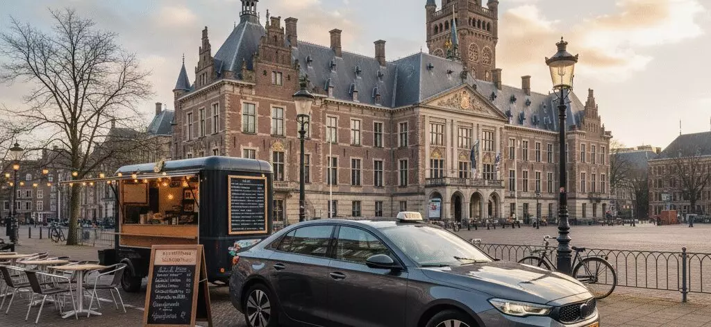 Vredespaleis en internationale wijk met culinaire wereldkeuken in Den Haag. Taxi vervoersdiensten voor het Vredespaleis en internationale wijk