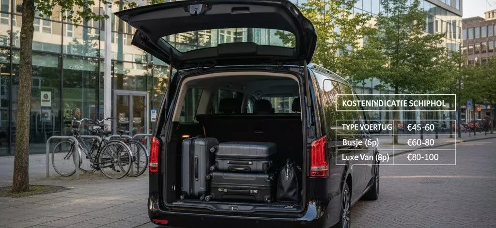 Waarom congresgangers taxi vervoer naar Schiphol gebruiken? Kosten, type voertuigen en voorbeeldberekeningen