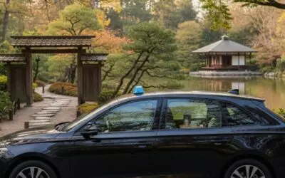 Clingendael park en Japanse tuin met theepauze bij de vijver in Den Haag.
