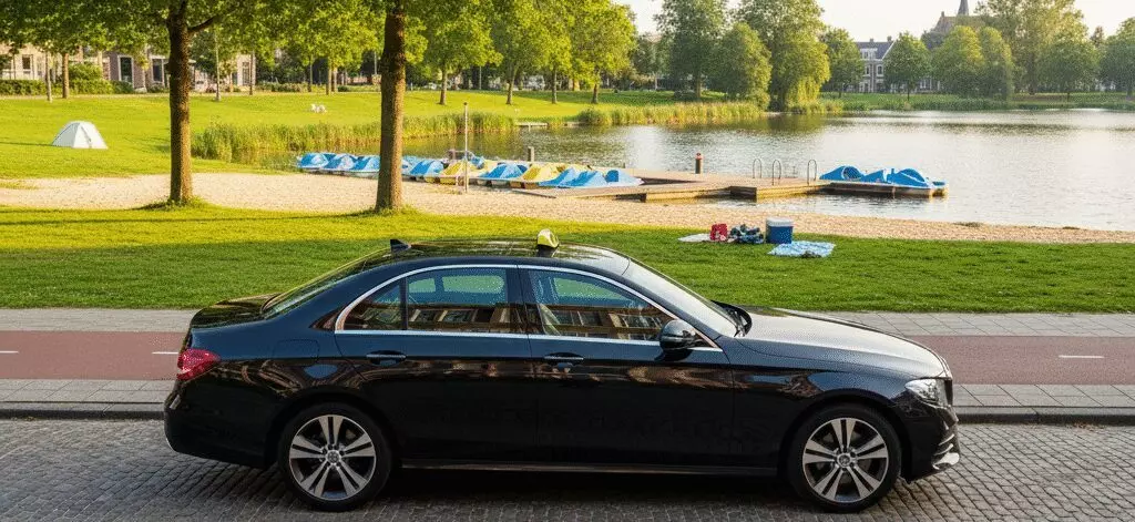 Delftse Hout recreatiedag met waterfiets en strandje in Delft.