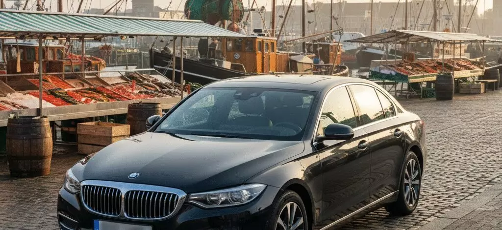 Fotodag in Scheveningen haven met boten en verse viskramen in Den Haag.