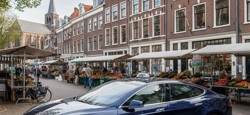 Historisch centrum Voorburg met markt en klassieke gevels in Voorburg.