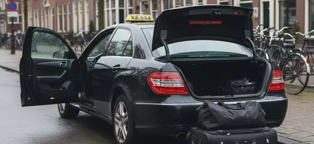 Hoe lang duurt een taxi rit naar Schiphol vanaf Scheveningen?