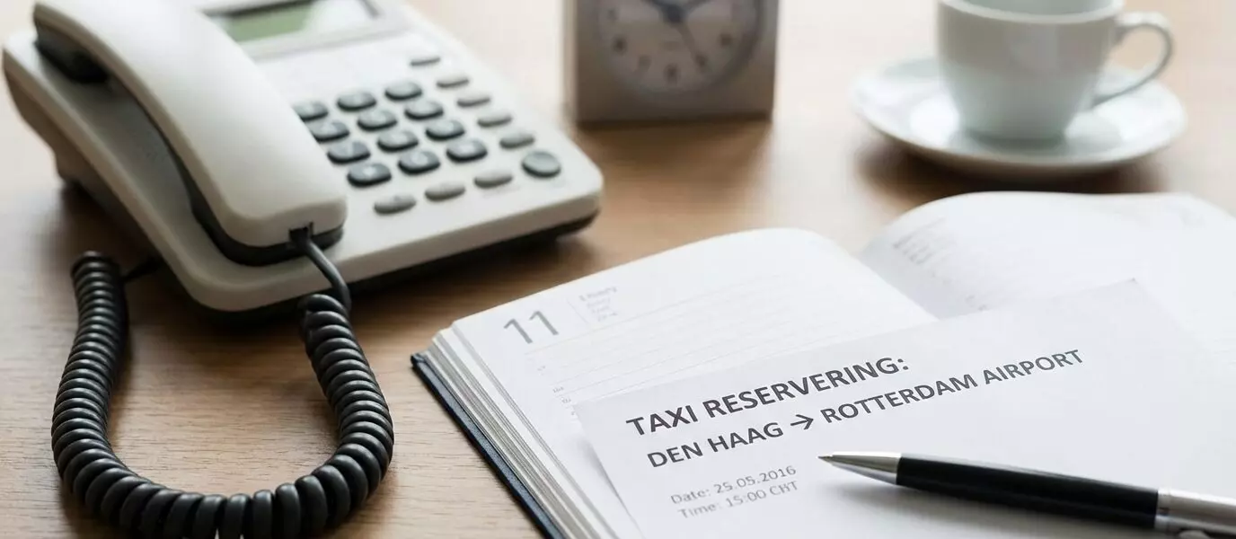 Hoe werkt een taxi reserveren naar Rotterdam Airport zonder app?