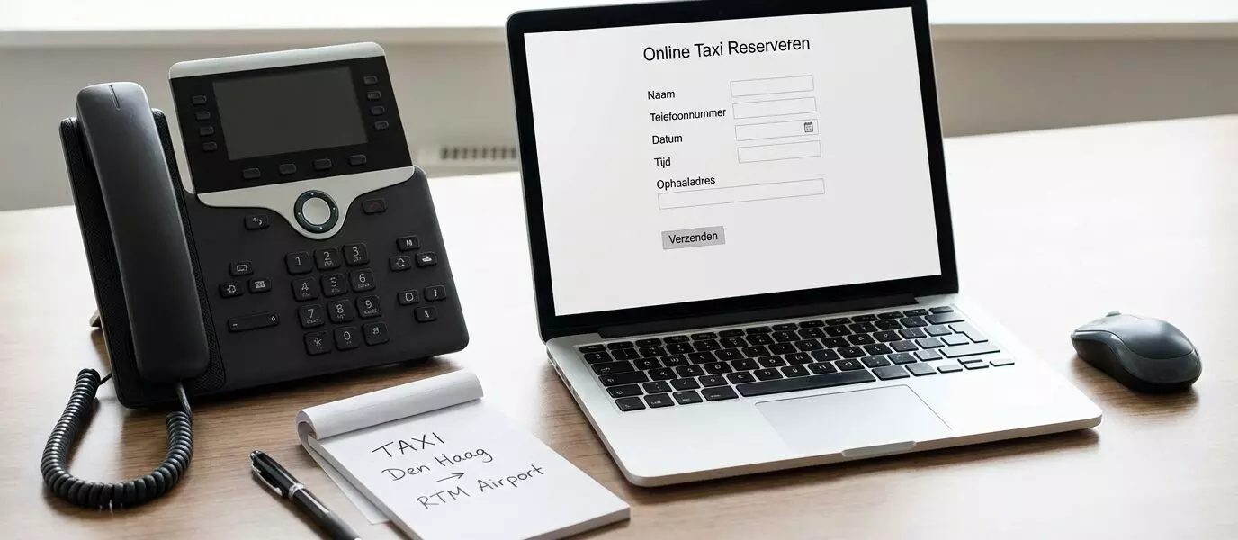 Taxi reserveren naar Rotterdam Airport zonder app: Zo doe je dat eenvoudig