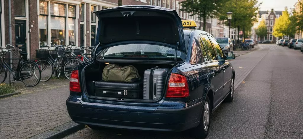 Hoeveel koffers mag je meenemen in een standaard taxi naar Rotterdam Airport?