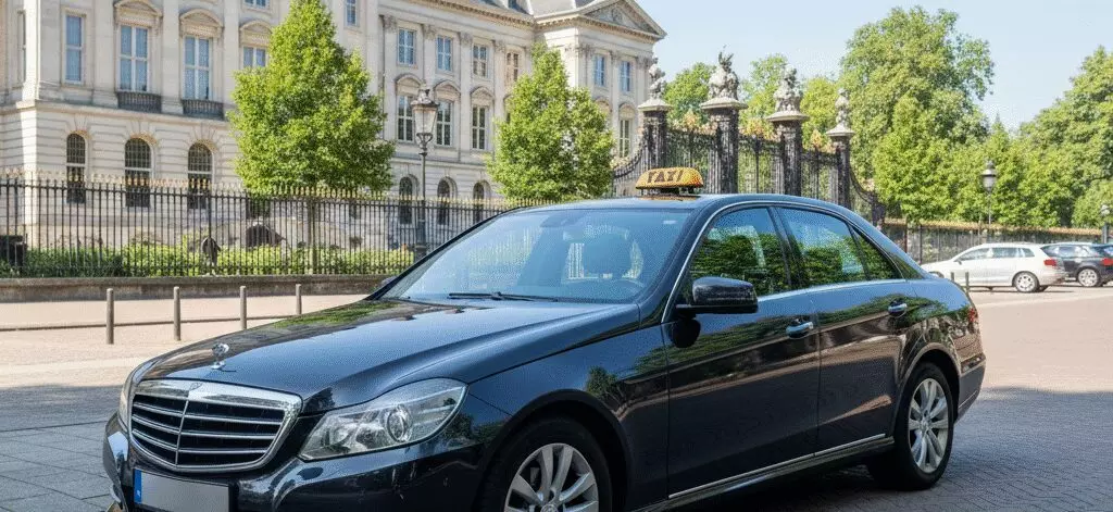 Hoe werkt het taxiproces voor vertrek vanaf Vredespaleis?