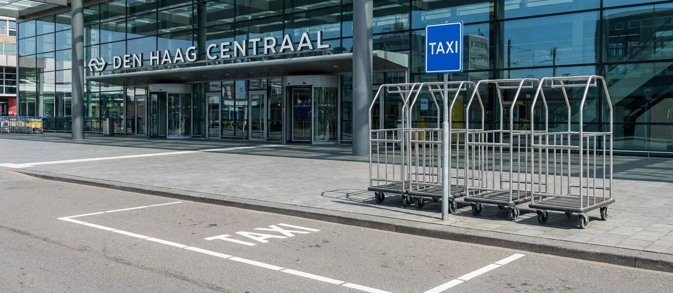 Waar vind je snel een taxi bij Den Haag Centraal als je veel bagage hebt?