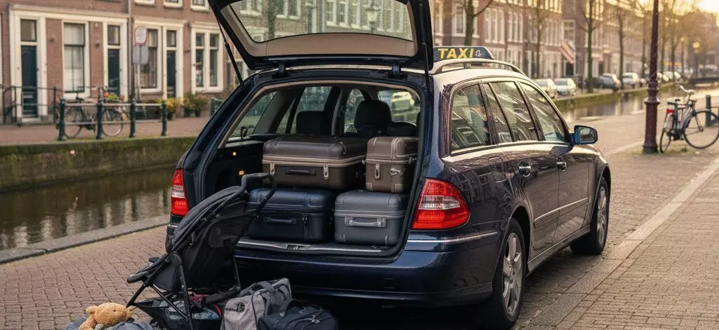 Waarom een taxi naar Schiphol handiger is dan de trein bij veel bagage?