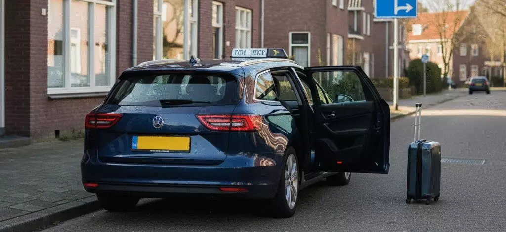 Wat bepaalt het kilometertarief voor een rit naar Rotterdam Airport?