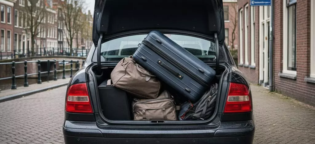 Wat zijn de extra kosten voor bagage in taxi’s naar Schiphol?