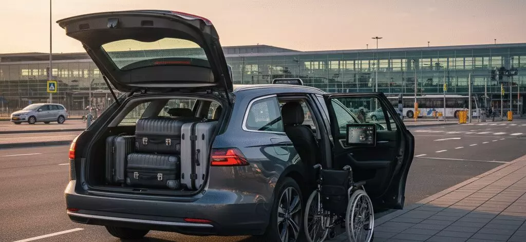 Soorten taxi’s en technologie voor luchthaven vervoer met bagage