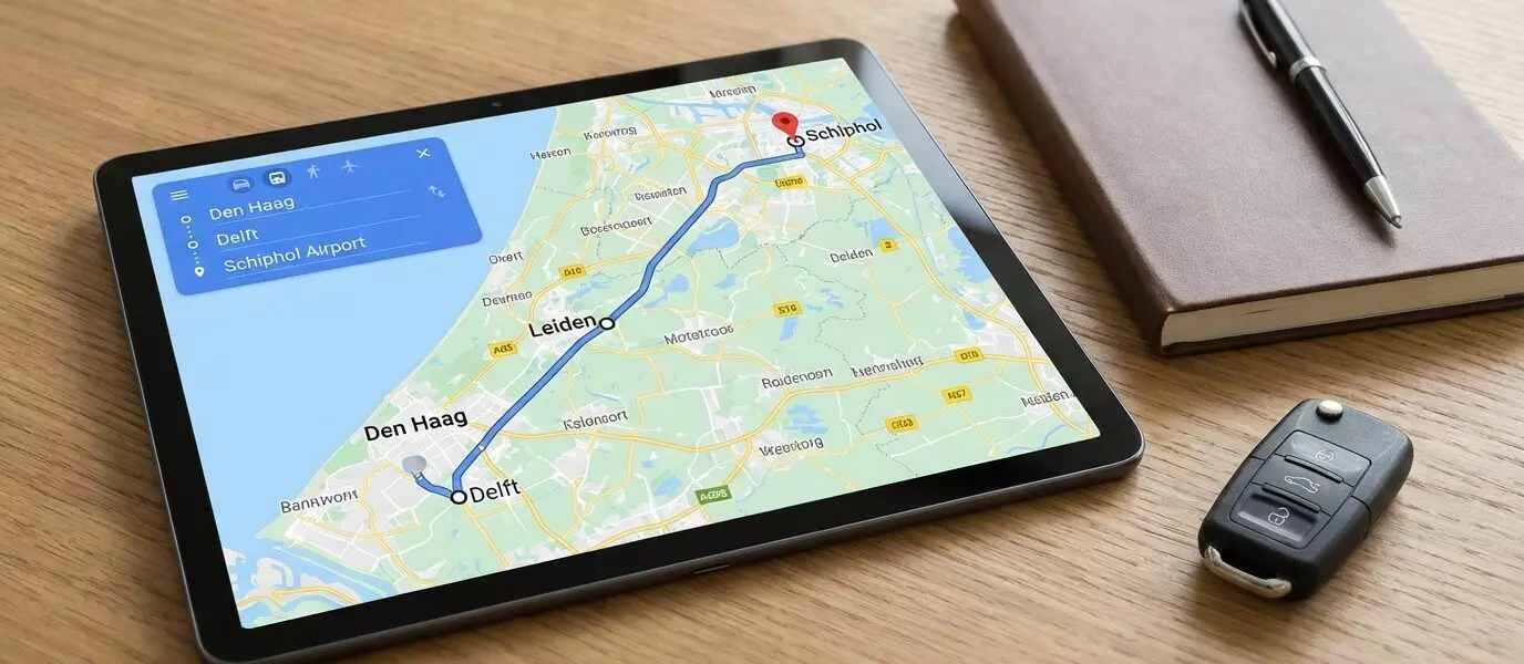 Taxi rit naar Schiphol met meerdere tussenstops plannen