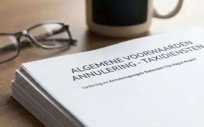 Wat zijn de voorwaarden bij annulering van taxi naar Rotterdam Airport?